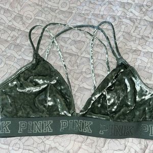 Pink, sage green, velvet/velour material, size: L